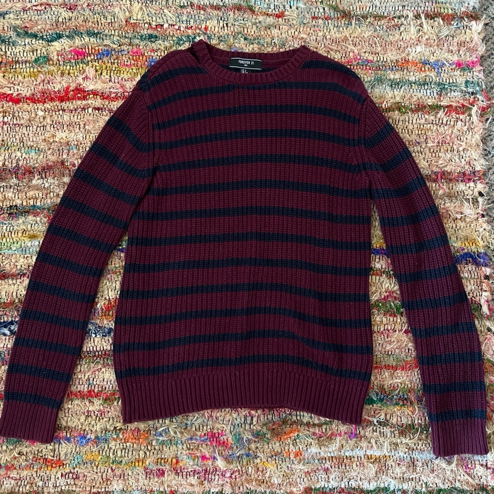Striped Forever21  burgundy sweater